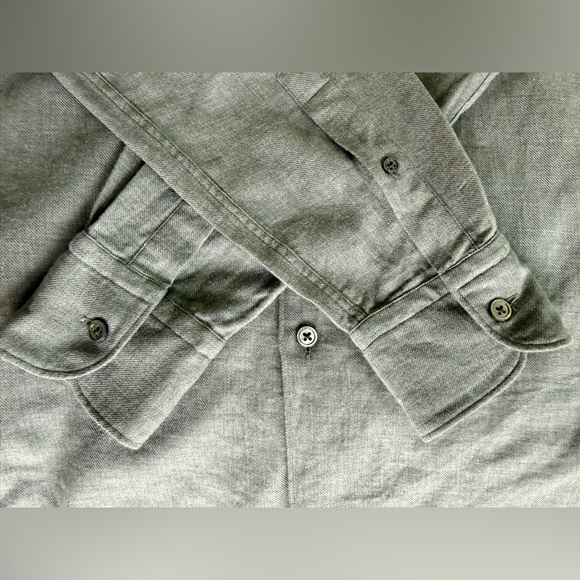 EUC 💎 ZEGNA Cashco Premium Cotton-Cashmere Shirt Gray Long Sleeve Luxury M - Picture 5 of 11